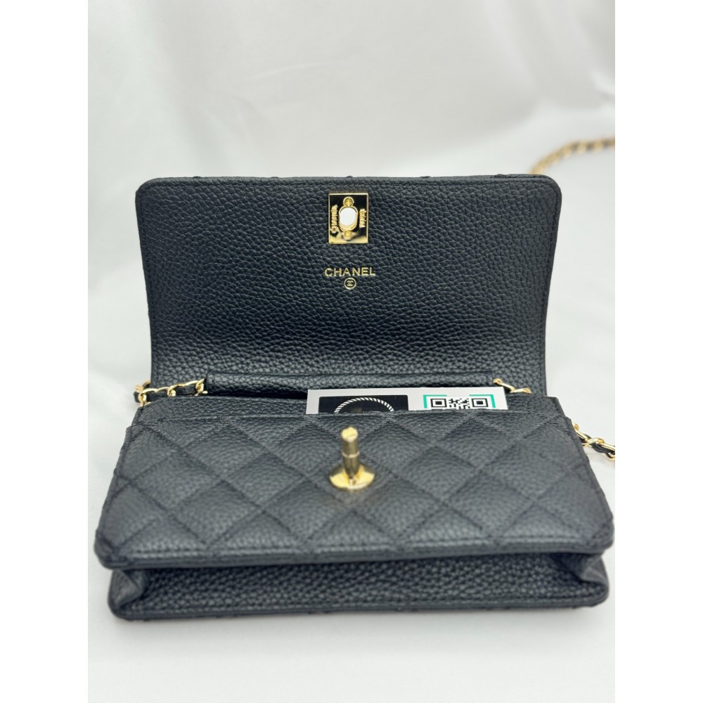 Chanel classic flap bag 19x12x4cm grained leather 100% Προσφορές