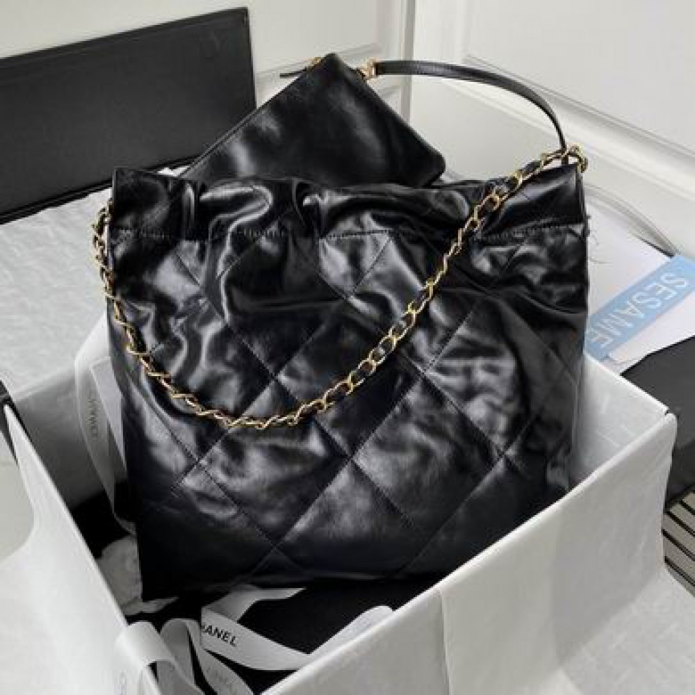 Chanel 22 black color leather 100% 35x37x7m Bags