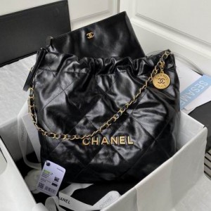 Chanel 22 black color leather 100% 35x37x7m Bags
