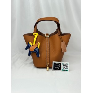 Hermes Picotin Lock 18 bag clemence leather brown Bags