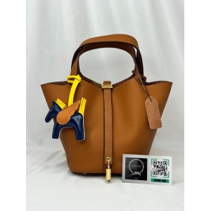 Hermes Picotin Lock 18 bag clemence leather brown Bags