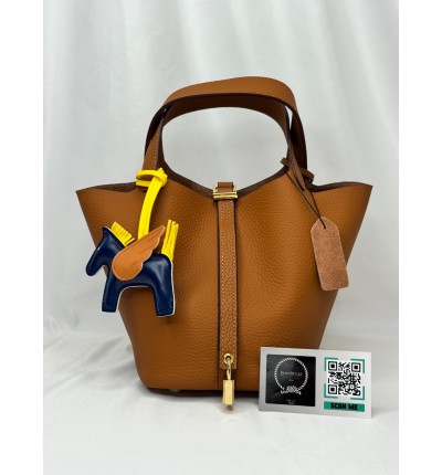 Hermes Picotin Lock 18 bag clemence leather brown