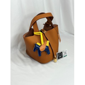 Hermes Picotin Lock 18 bag clemence leather brown Bags