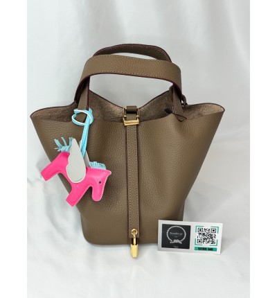 Hermes Picotin Lock 18 bag clemence leather etoupe color