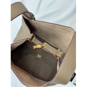 Hermes Picotin Lock 18 bag clemence leather etoupe color Bags