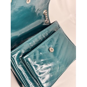 Ysl niki bag vintage leather 28x20cm blue petrol Bags