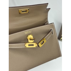 Hermes kelly bag 19x22cm epsom leather etoupe Προσφορές