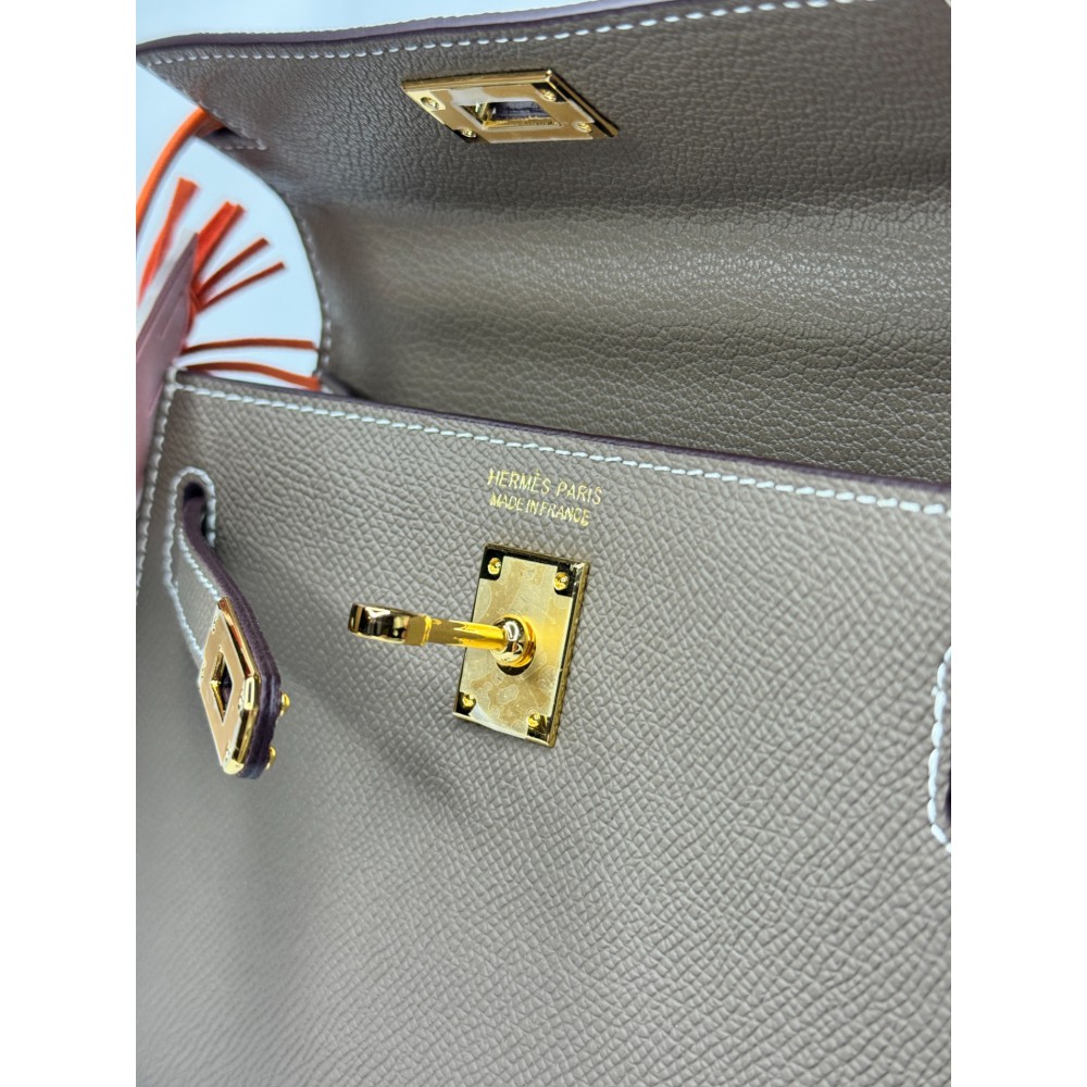 Hermes kelly bag 19x22cm epsom leather etoupe Προσφορές