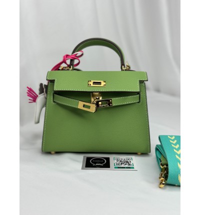 Hermes kelly bag 19x22cm epsom leather green mint