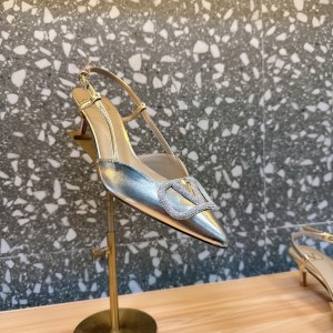 Valentino VLogo Signature leather slingback pumps 5cm Shoes