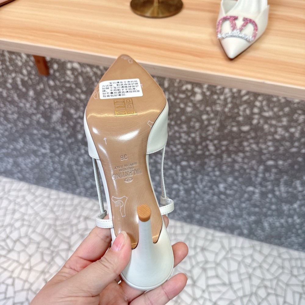 Valentino VLogo Signature leather slingback pumps 8cm Shoes
