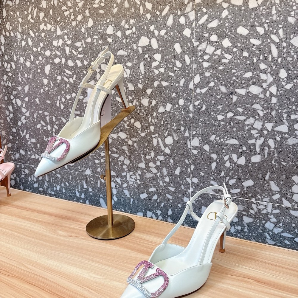 Valentino VLogo Signature leather slingback pumps 8cm Shoes
