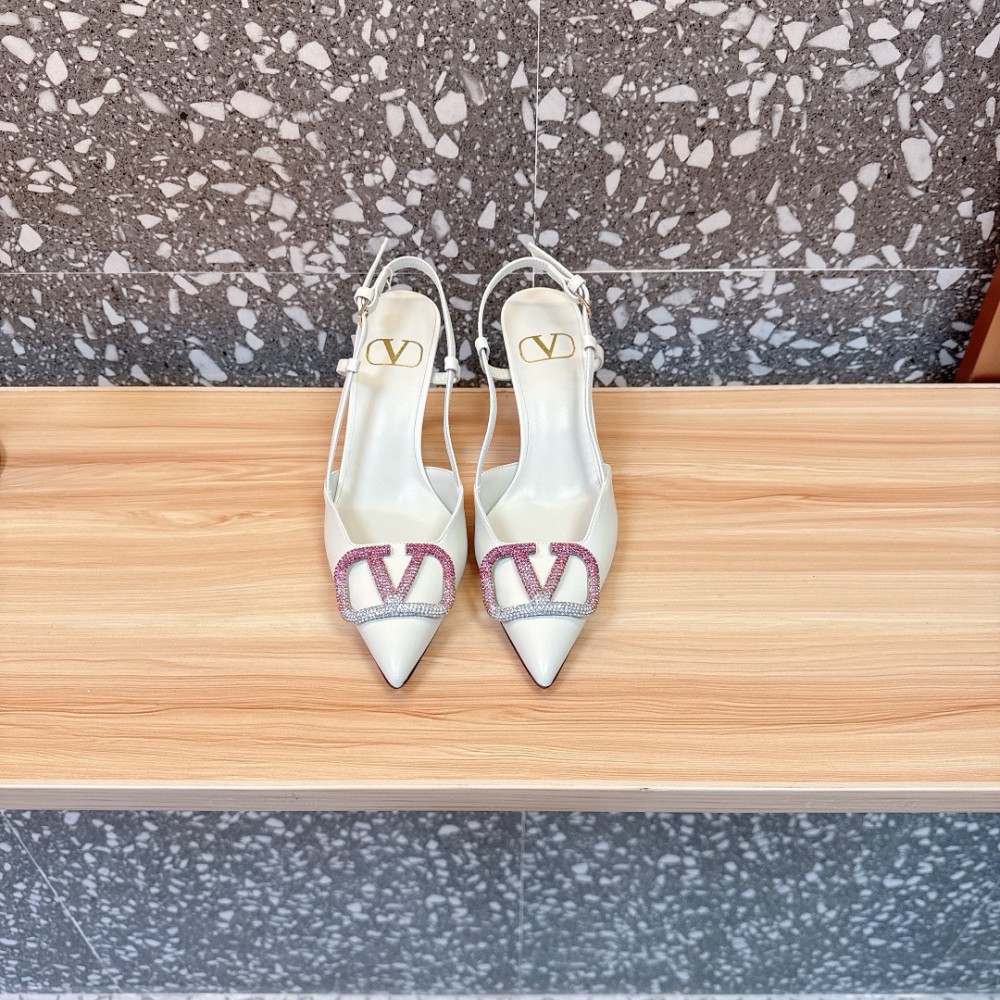 Valentino VLogo Signature leather slingback pumps 8cm Shoes