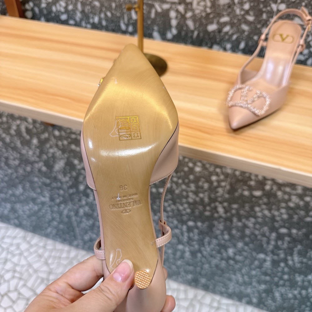 Valentino VLogo Signature leather slingback pumps 8cm Shoes