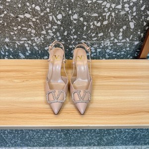 Valentino VLogo Signature leather slingback pumps 8cm Shoes