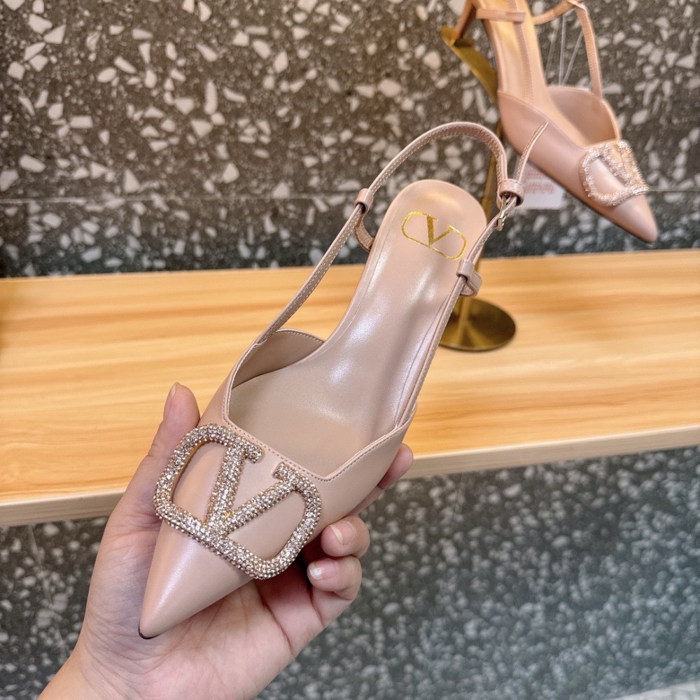 Valentino VLogo Signature leather slingback pumps 5cm Shoes