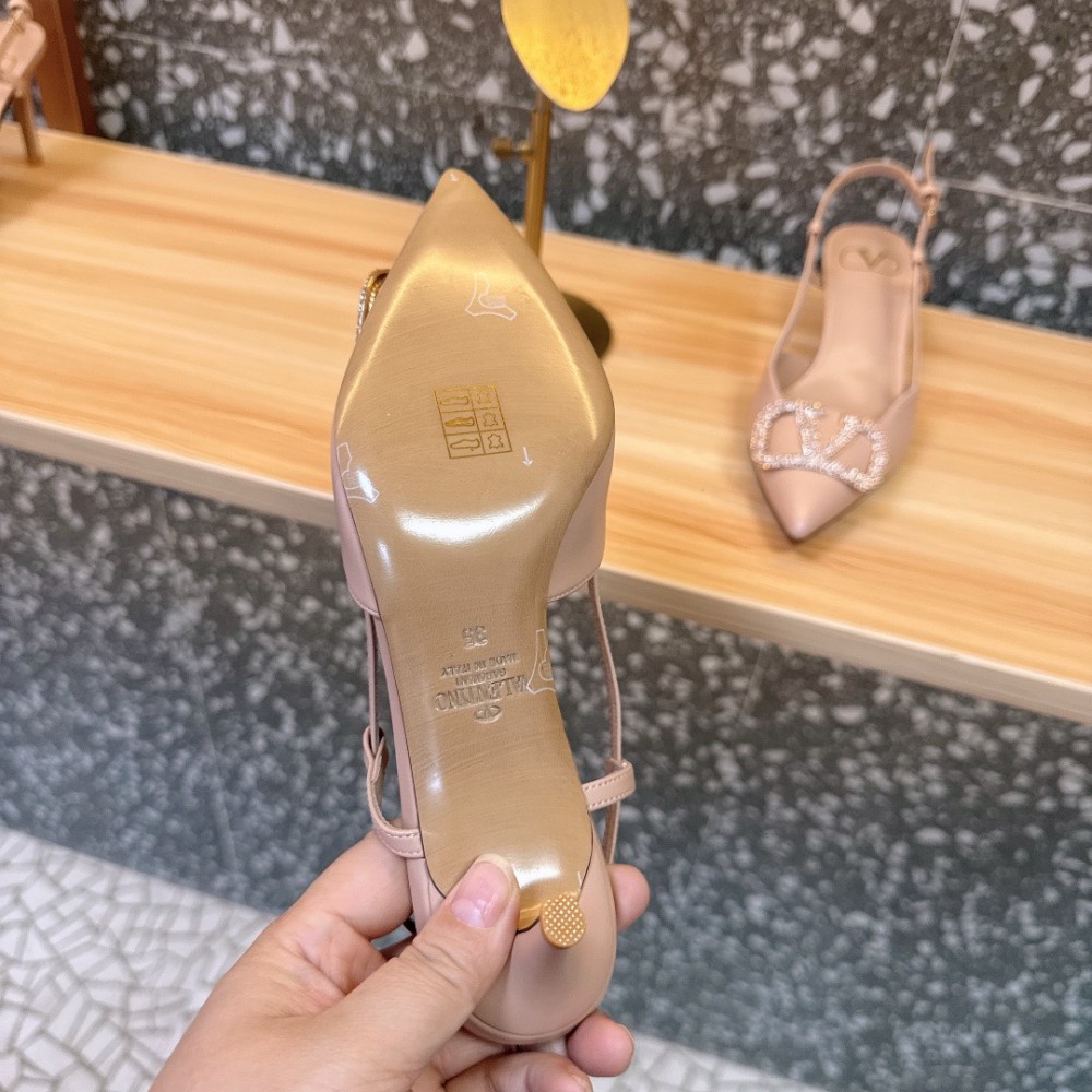 Valentino VLogo Signature leather slingback pumps 5cm Shoes