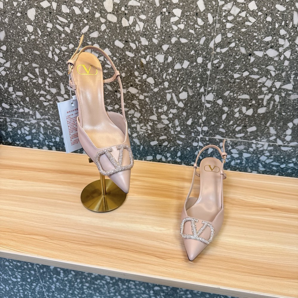 Valentino VLogo Signature leather slingback pumps 5cm Shoes