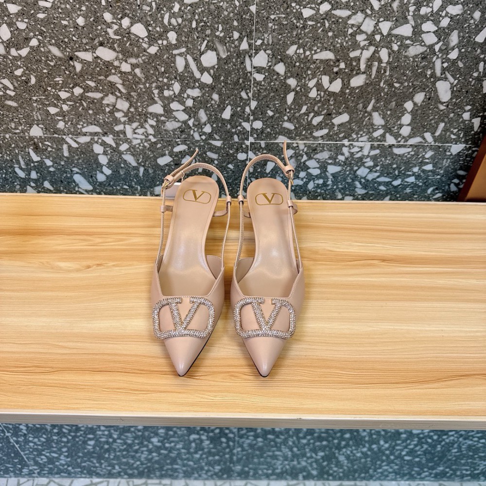 Valentino VLogo Signature leather slingback pumps 5cm Shoes