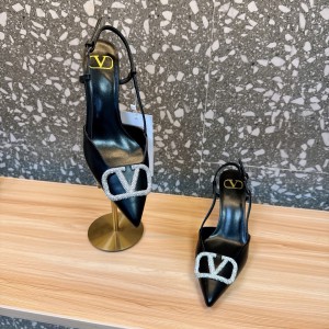 Valentino VLogo Signature leather slingback pumps 8cm Shoes