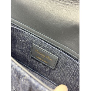 Dior d lady medium bag blue Graphic Cannage denim Bags