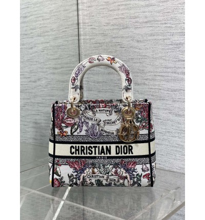 Dior lady medium size 24x20x11cm embroidery