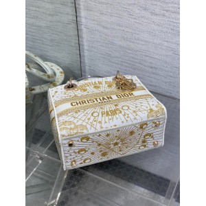 Dior lady medium size 24x20x11cm embroidery Bags