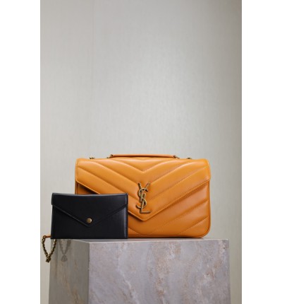 Ysl loulou small in matelassé lambskin 24x14x6cm