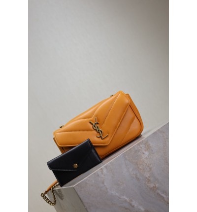 Ysl loulou mini in matelassé lambskin 20x12x5cm