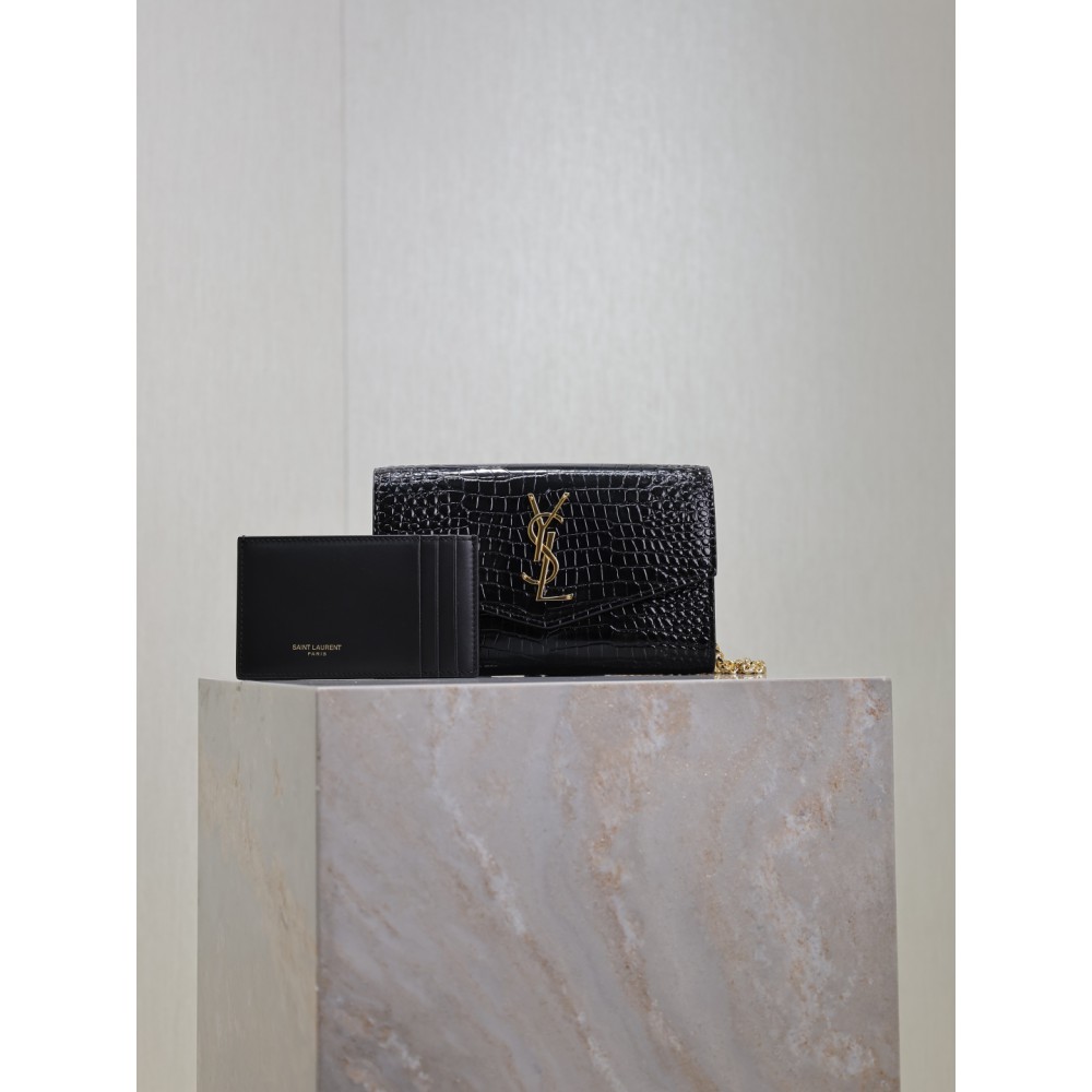 Ysl uptown chain wallet leather 19 x 12 x 3 CM Bags