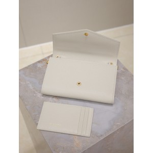 Ysl uptown chain wallet in grain de poudre embossed leather Bags