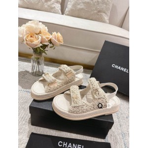 Chanel Dad sandals raffia suede insole 35-42 Shoes