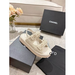 Chanel Dad sandals raffia suede insole 35-42 Shoes