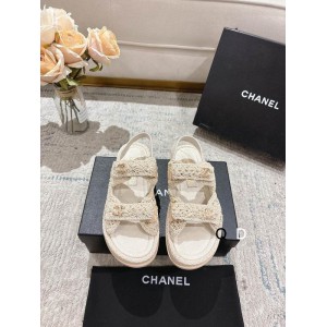 Chanel Dad sandals raffia suede insole 35-42 Shoes