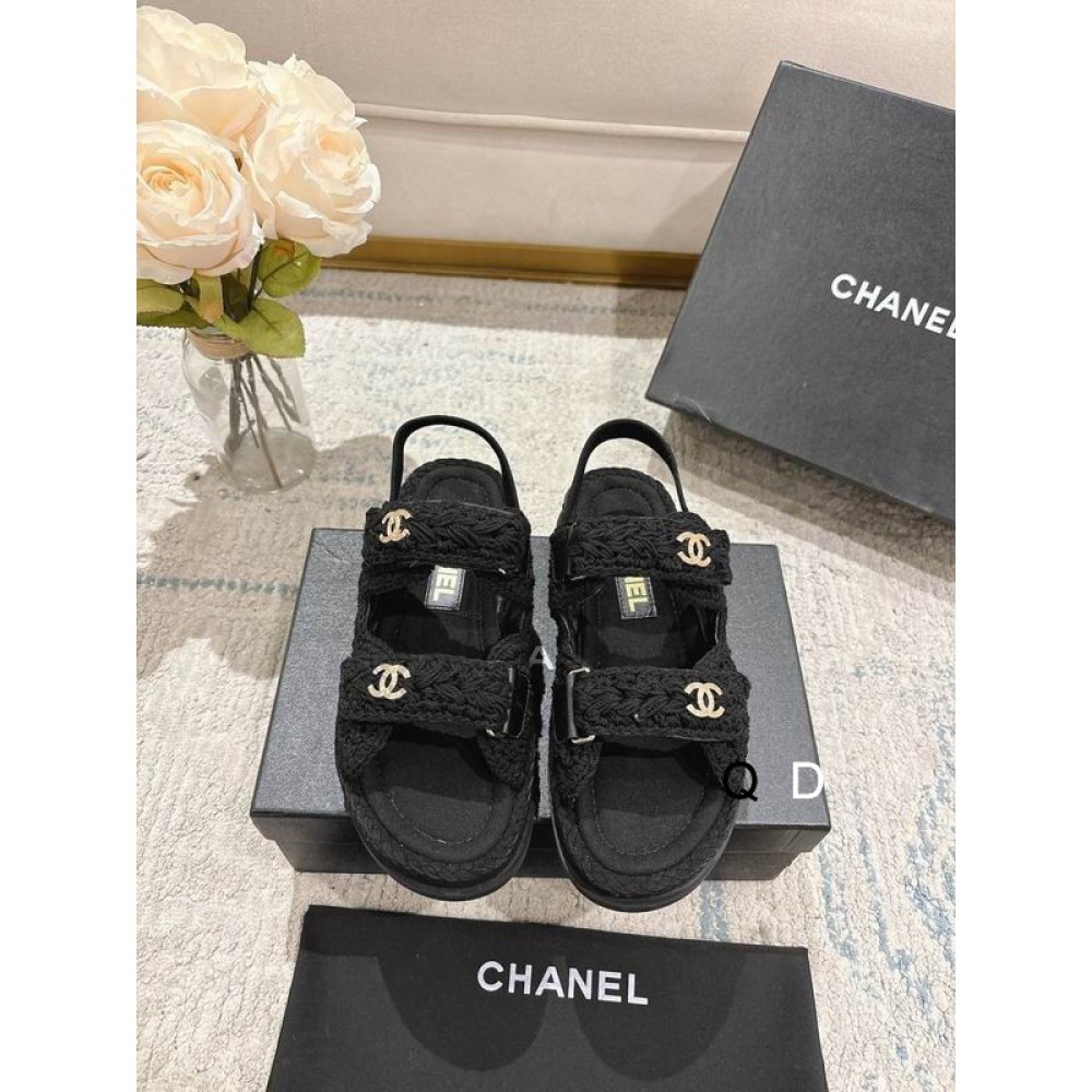 Chanel Dad sandals raffia suede insole 35-42 Shoes