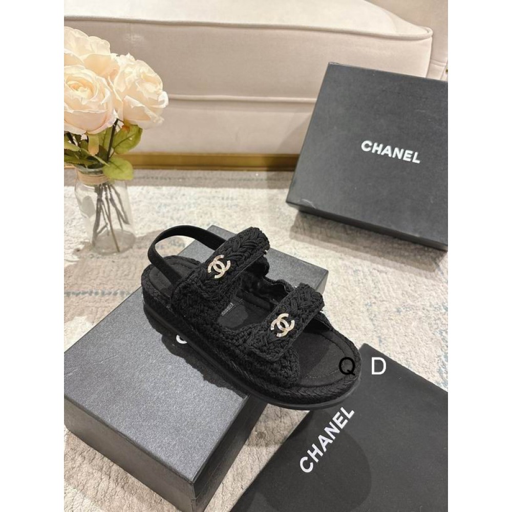 Chanel Dad sandals raffia suede insole 35-42 Shoes