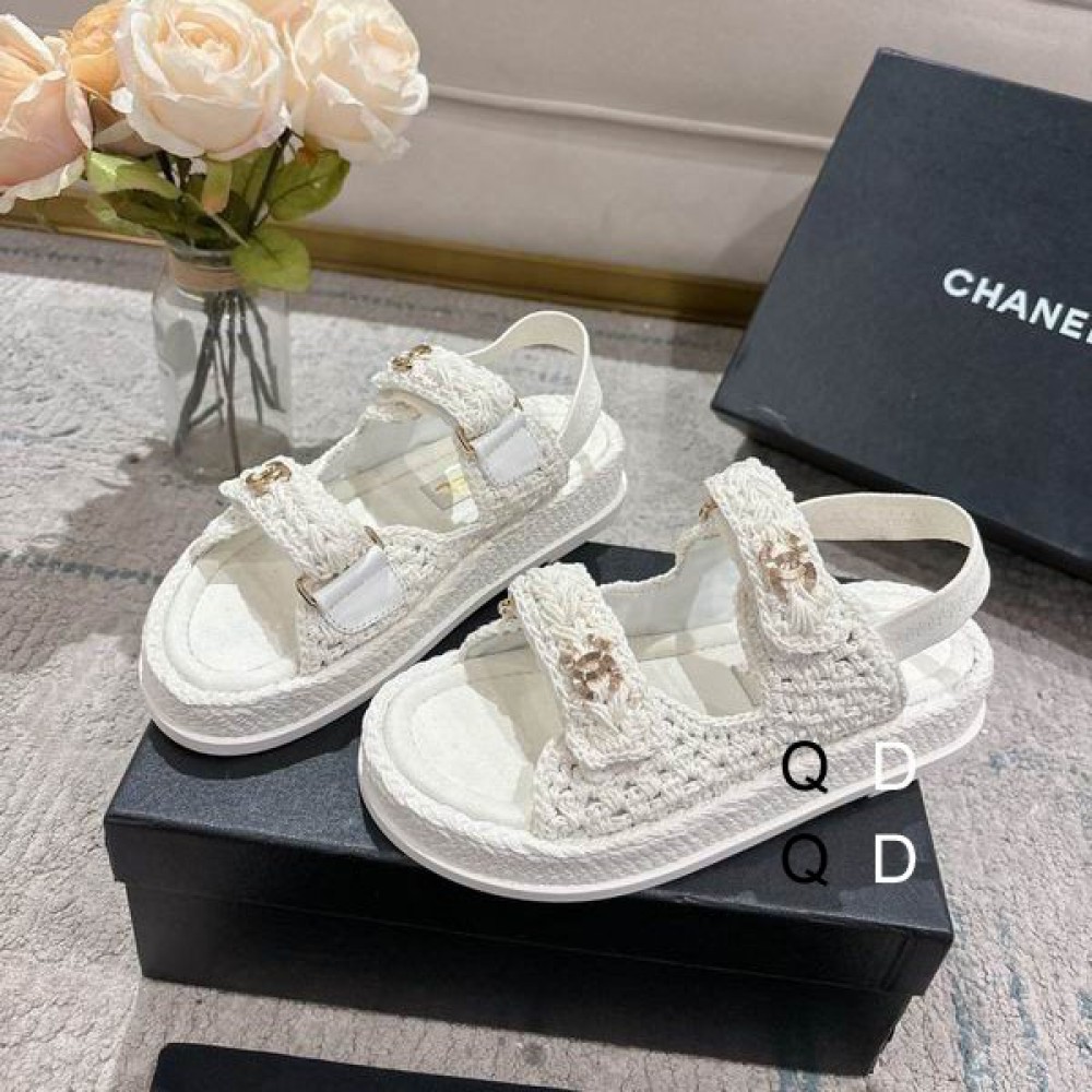 Chanel Dad sandals raffia suede insole 35-42 Shoes