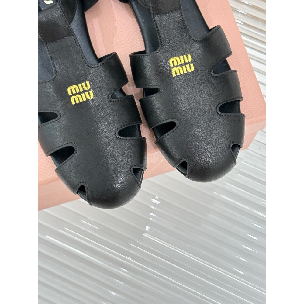 Miu Miu Ruches nappa leather fisherman's sandals 35-42 Shoes