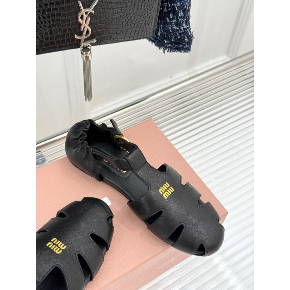 Miu Miu Ruches nappa leather fisherman's sandals 35-42 Shoes