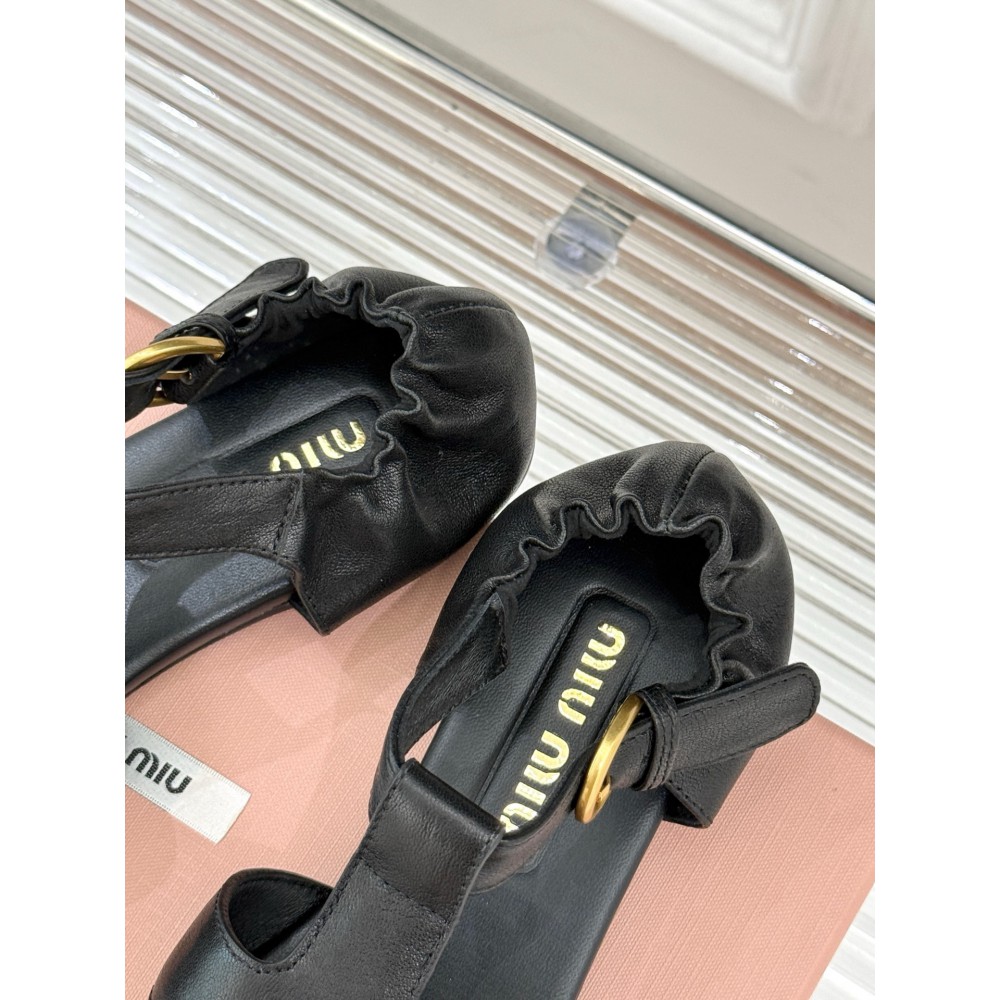 Miu Miu Ruches nappa leather fisherman's sandals 35-42 Shoes