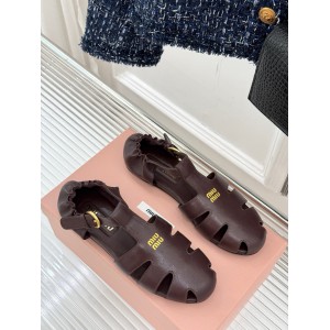 Miu Miu Ruches nappa leather fisherman's sandals 35-42 Shoes