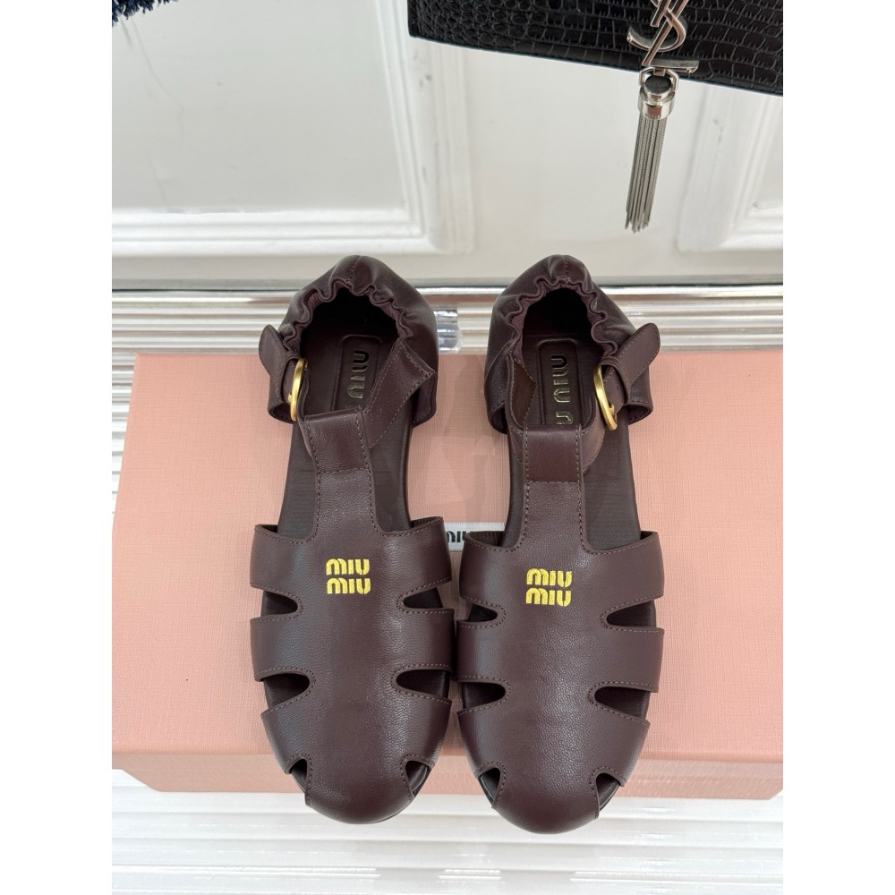 Miu Miu Ruches nappa leather fisherman's sandals 35-42 Shoes