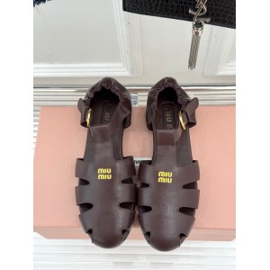Miu Miu Ruches nappa leather fisherman's sandals 35-42 Shoes