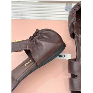 Miu Miu Ruches nappa leather fisherman's sandals 35-42 Shoes