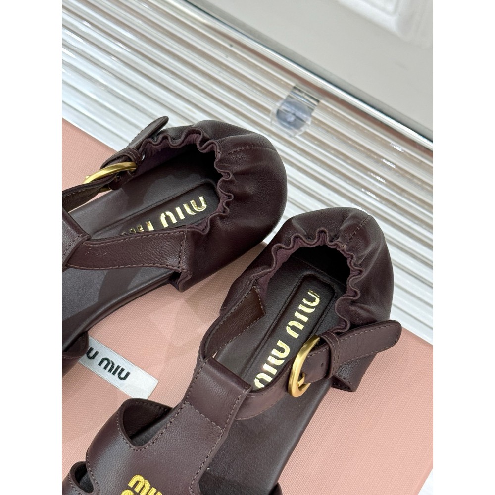 Miu Miu Ruches nappa leather fisherman's sandals 35-42 Shoes