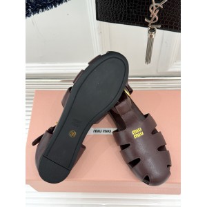 Miu Miu Ruches nappa leather fisherman's sandals 35-42 Shoes