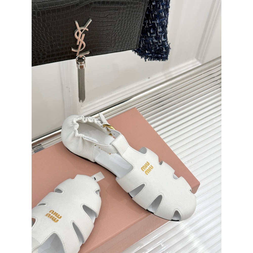 Miu Miu Ruches nappa leather fisherman's sandals 35-42 Shoes