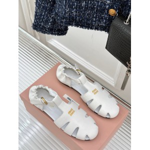 Miu Miu Ruches nappa leather fisherman's sandals 35-42 Shoes