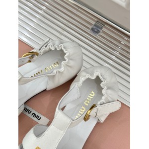 Miu Miu Ruches nappa leather fisherman's sandals 35-42 Shoes