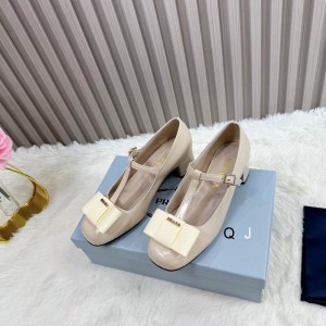 Prada Bow-detail leather Mary Jane flats 35-42 Shoes